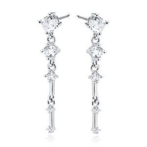 Cercei lungi argint cu pietre DiAmanti Z2019ER_W-DIA (Argint 925‰ 1,7 g.)